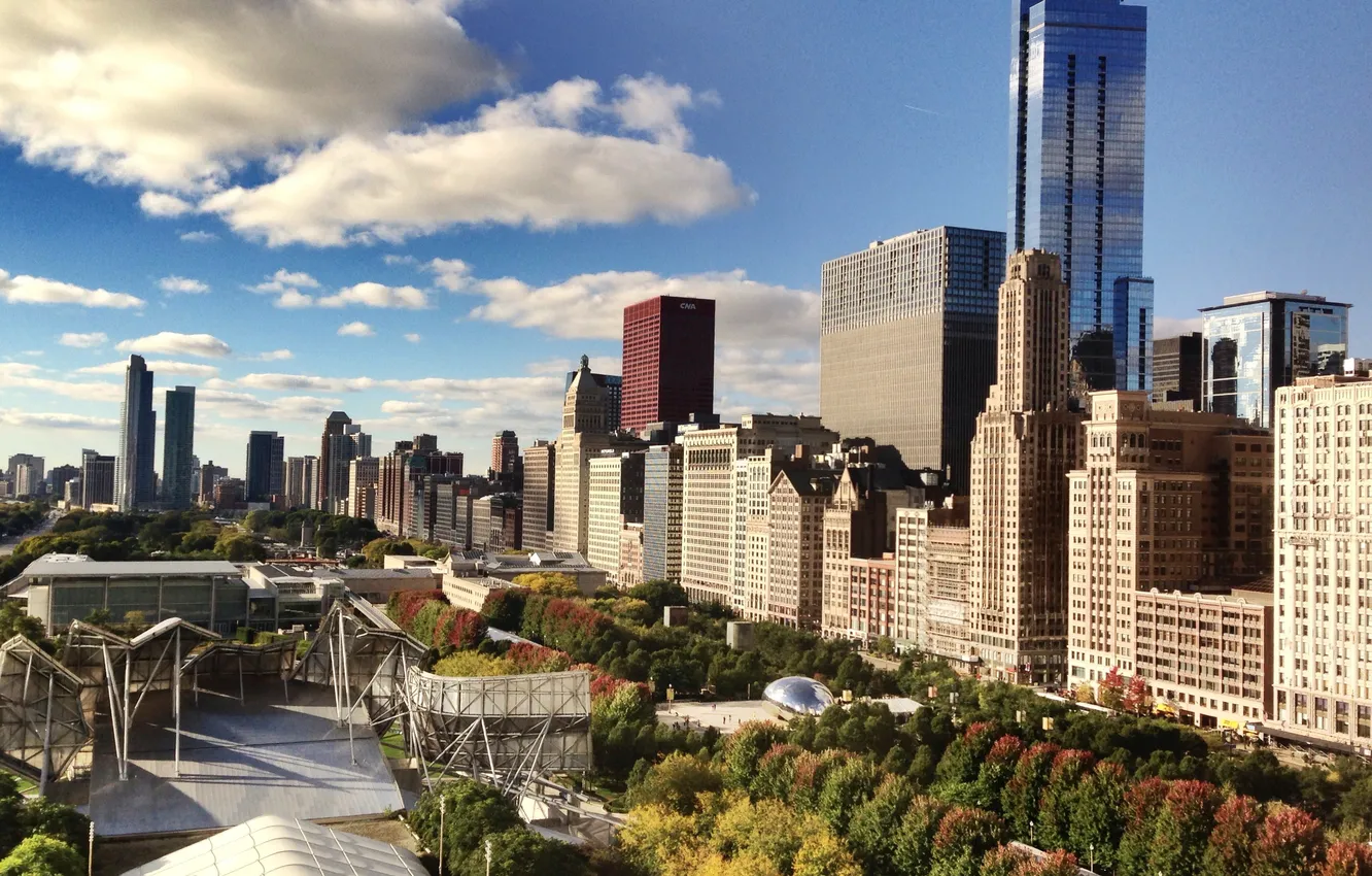 Photo wallpaper skyscrapers, Chicago, USA, Chicago, Illinois, megapolis