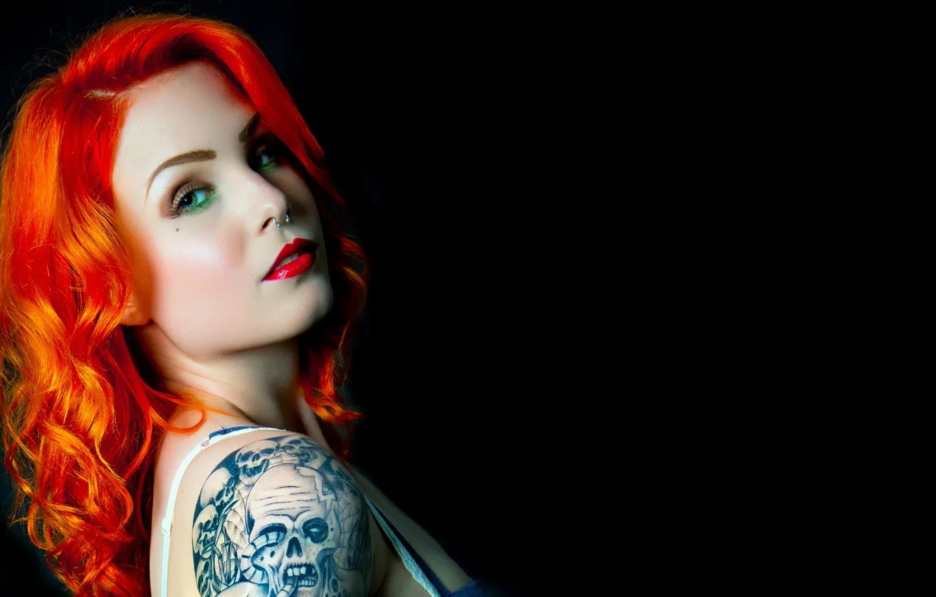 Photo wallpaper girl, tattoo, Leanne James