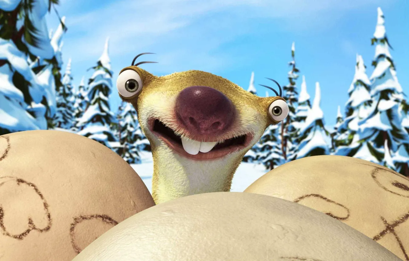 Photo wallpaper cartoon, ice age, Ice Age, sloth
