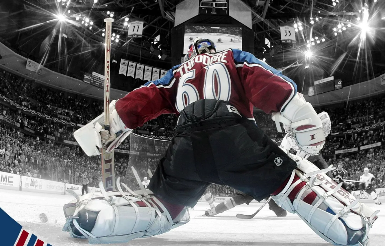Photo wallpaper ice, hockey, goalkeeper, NHL, NHL, Jose Theodore, Jose Theodore