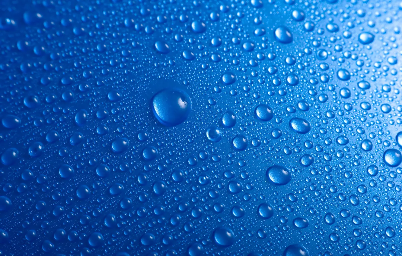 Photo wallpaper water, background, blue, Drops, blue