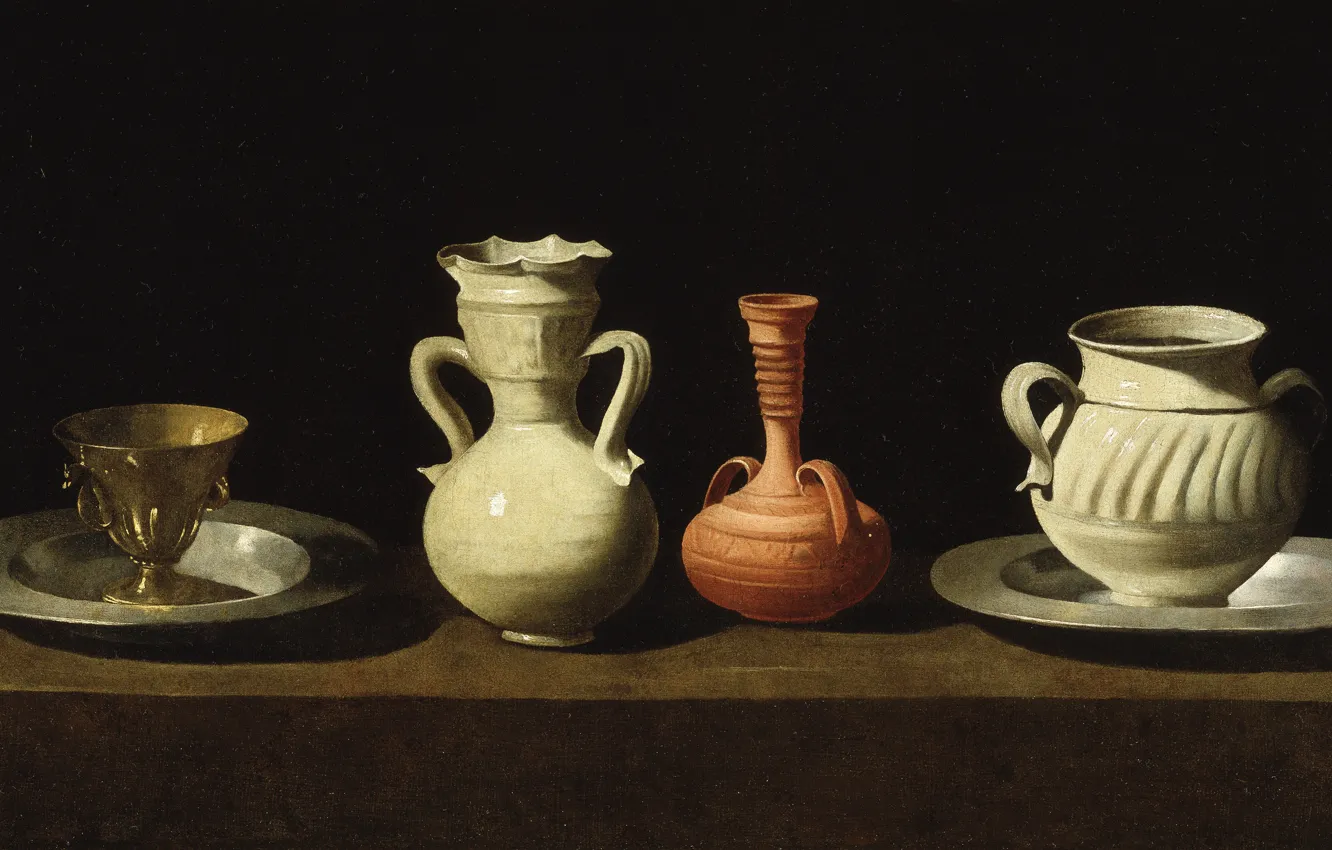 Photo wallpaper Francisco de Zurbaran, 1660, Still life with four vessels
