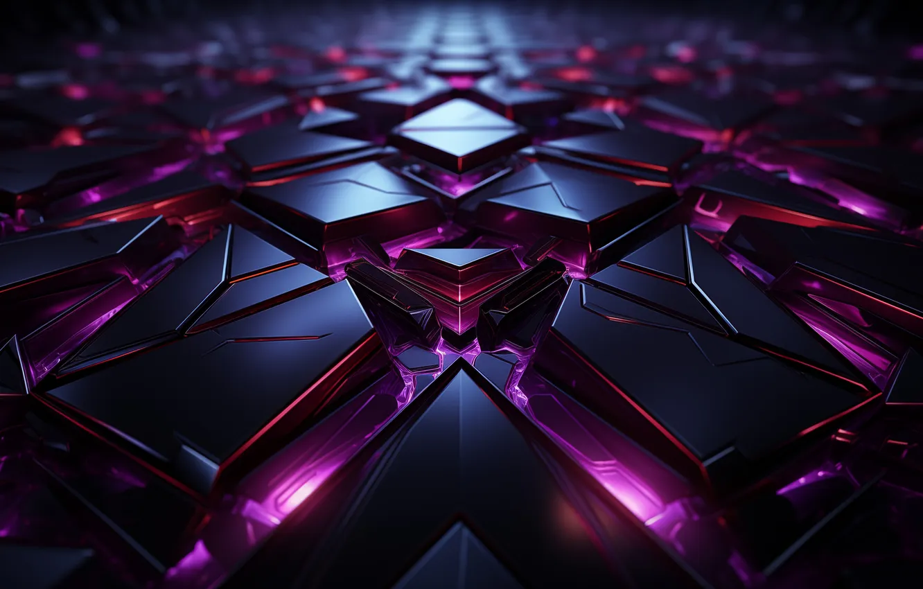 Photo wallpaper light, lights, Abstraction, Abstract, The reflection, 3D figures, 3D shapes