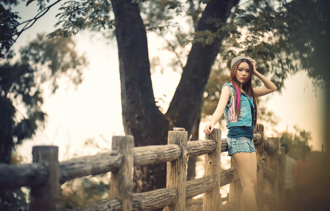 Photo wallpaper look, girl, Asian