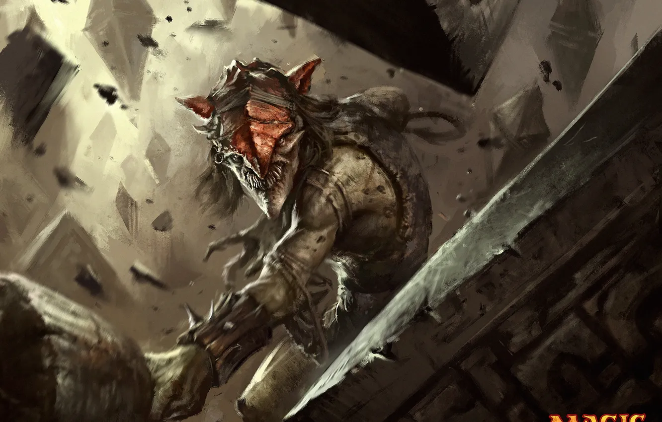 Photo wallpaper warrior, fantasy, magic, art, Magic: The Gathering