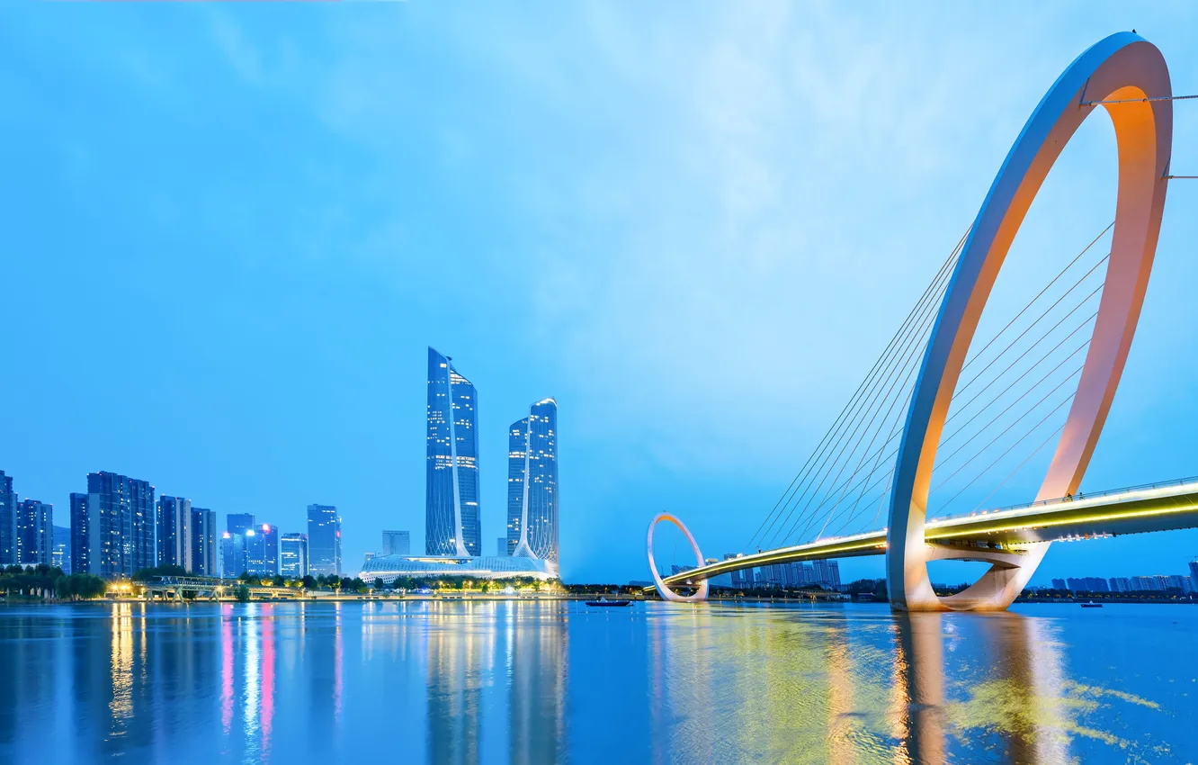Photo wallpaper city, downtown, cityscape, destination, high-rise, jiangsu, exhibition hall