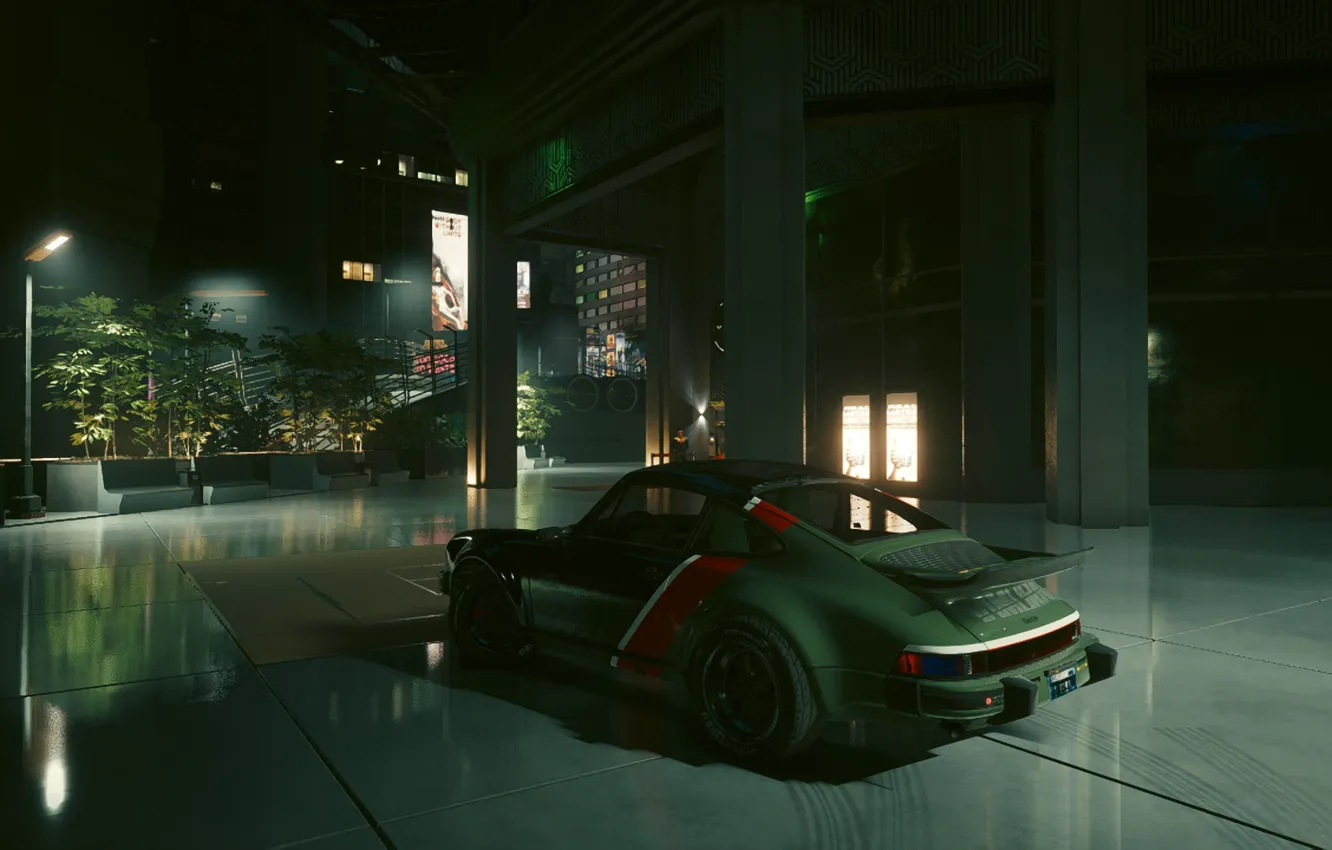 Photo wallpaper machine, night, street, the game, game, Cyberpunk 2077