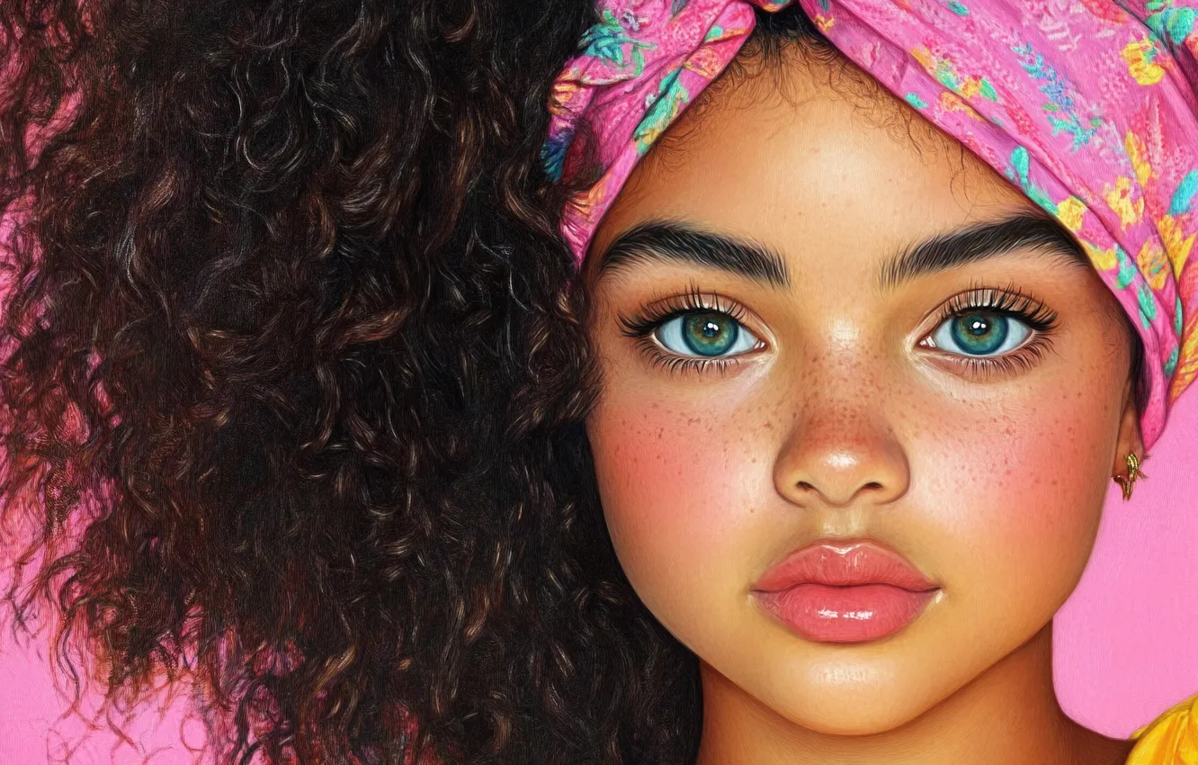 Photo wallpaper girl, imitation painting, AI art, neural network