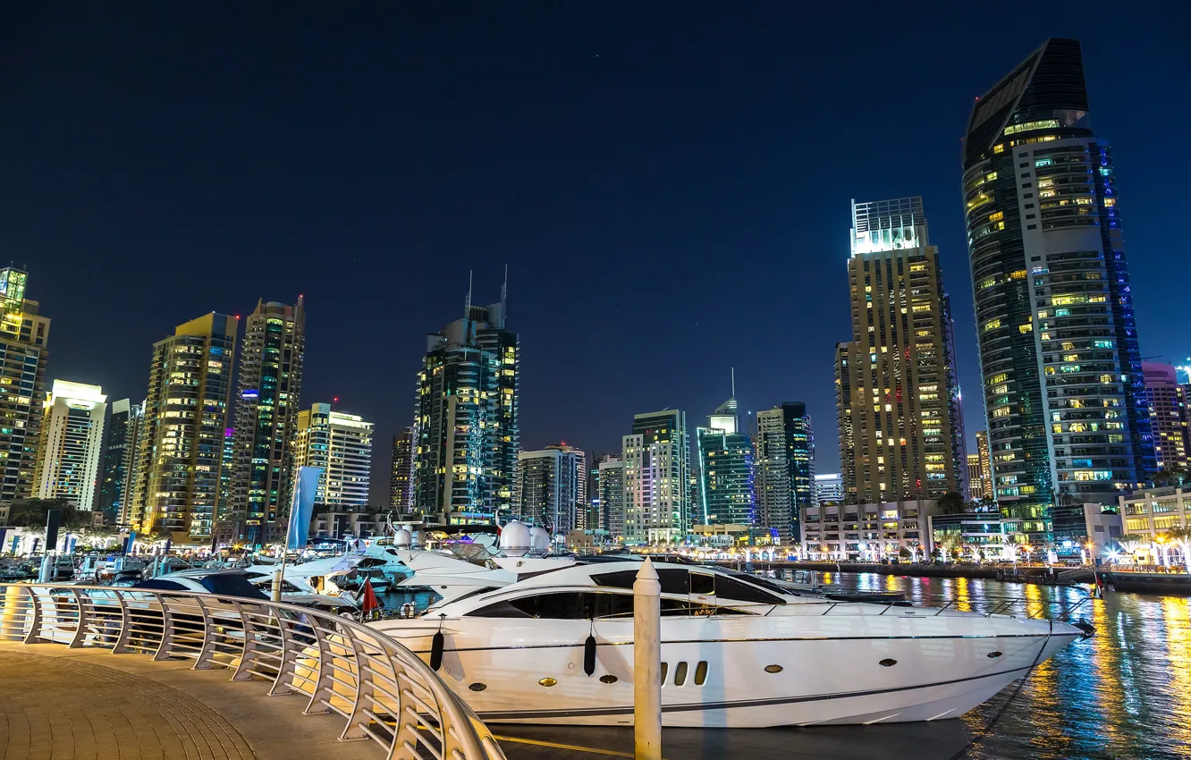 Photo wallpaper the sky, night, lights, river, building, home, yachts, stars