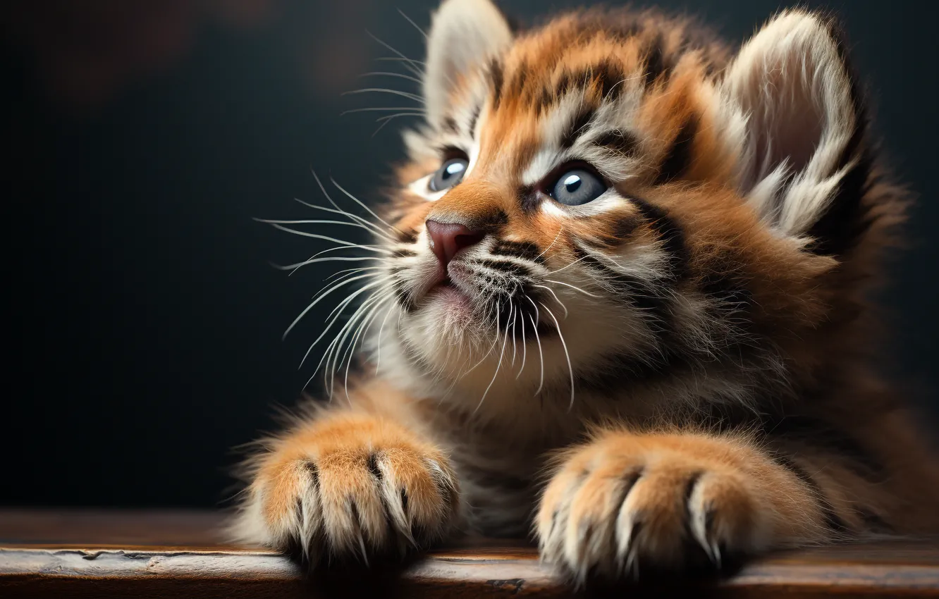 Photo wallpaper look, nature, tiger, portrait, face, tiger, AI art, neural network