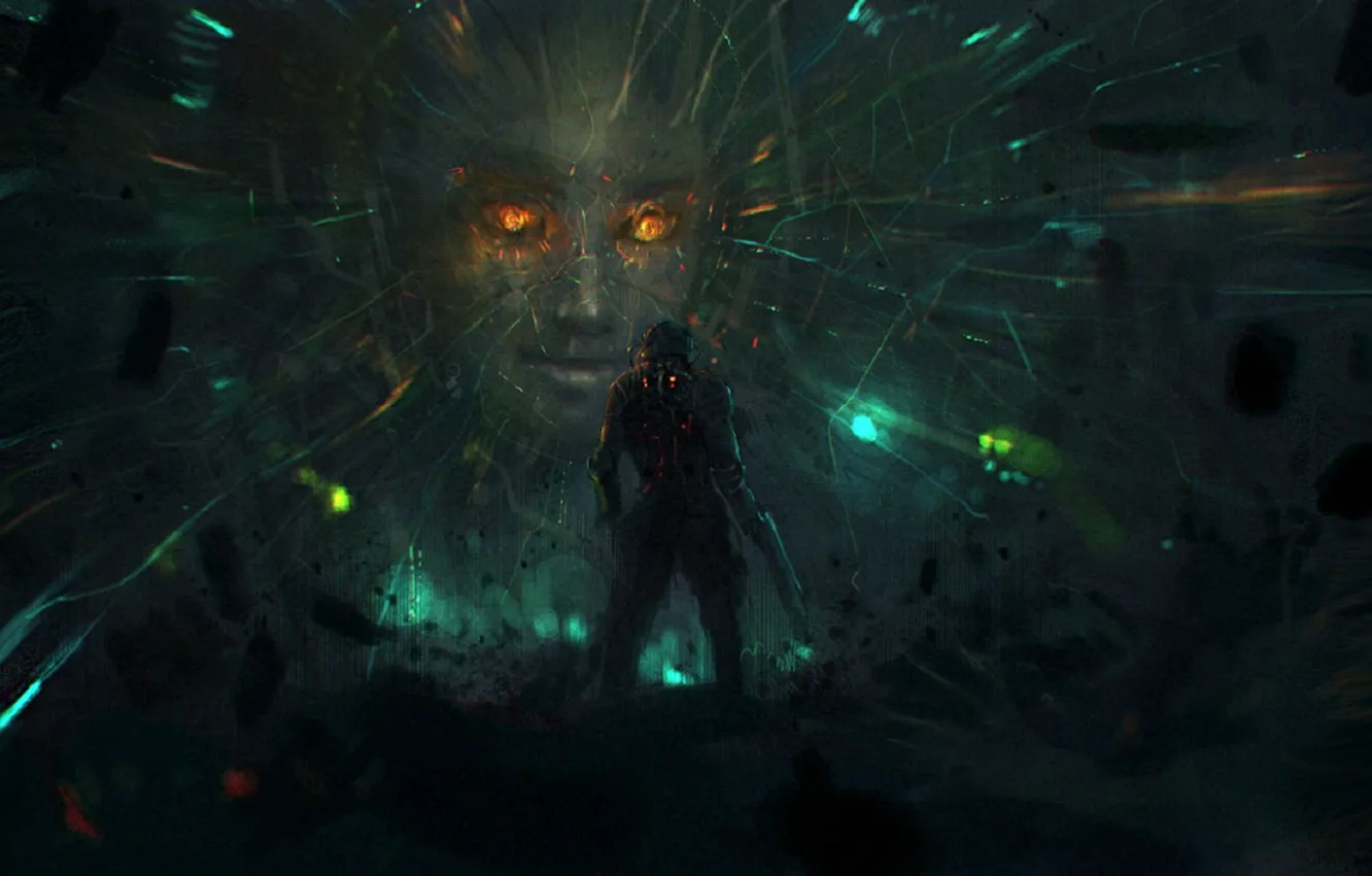 Photo wallpaper game, SHODAN, art, System Shock