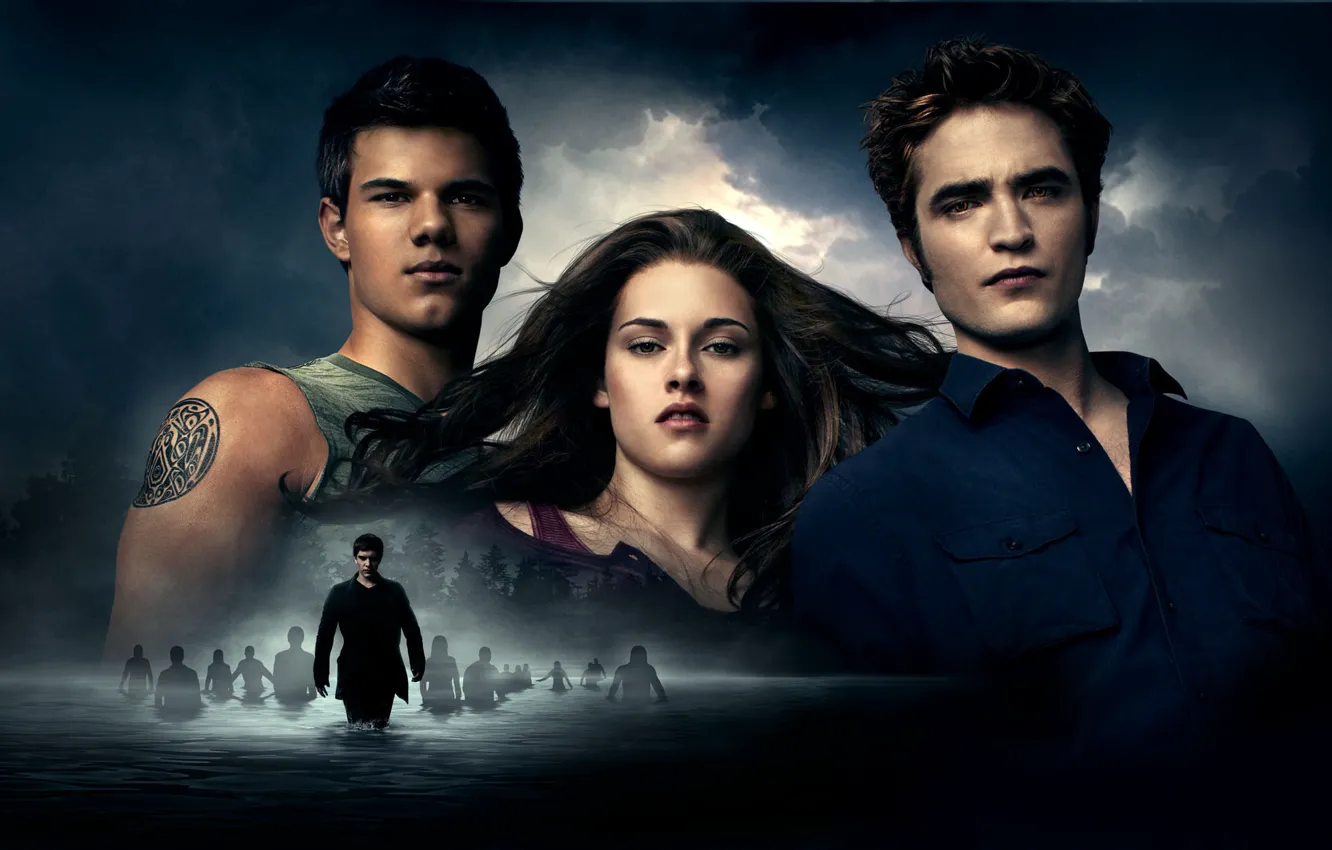 Photo wallpaper light, moon, fantasy, forest, 2010, Kristen Stewart, Robert Pattinson, twilight