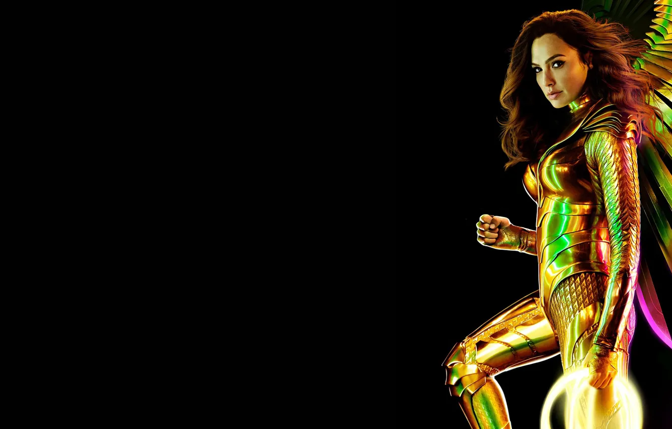 Photo wallpaper girl, black background, Valkyrie, Wonder Woman 1984