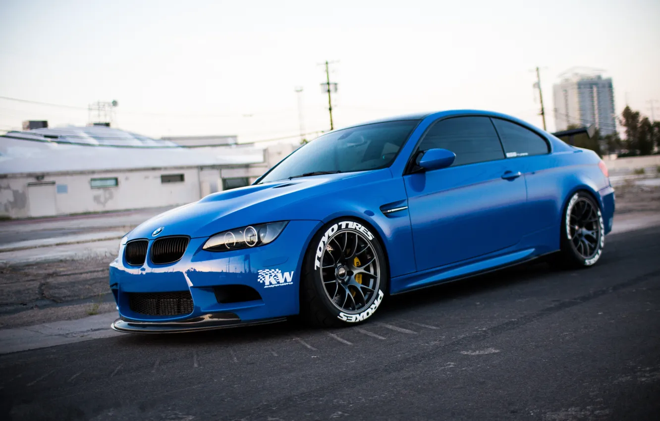 Wallpaper the sky, blue, bmw, BMW, side view, blue, e92 images for ...