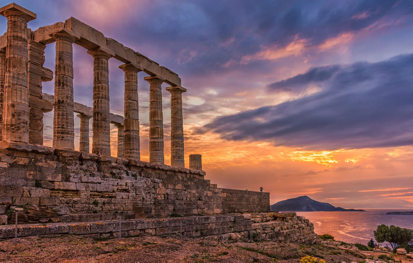 Photo wallpaper Greece, Cape Sounion, Temple of Poseidon