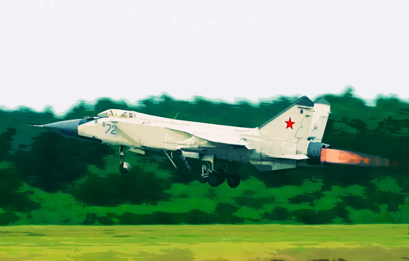 Photo wallpaper Figure, ART, Aviation, The rise, Interceptor, supersonic, The MiG-25, Foxbat