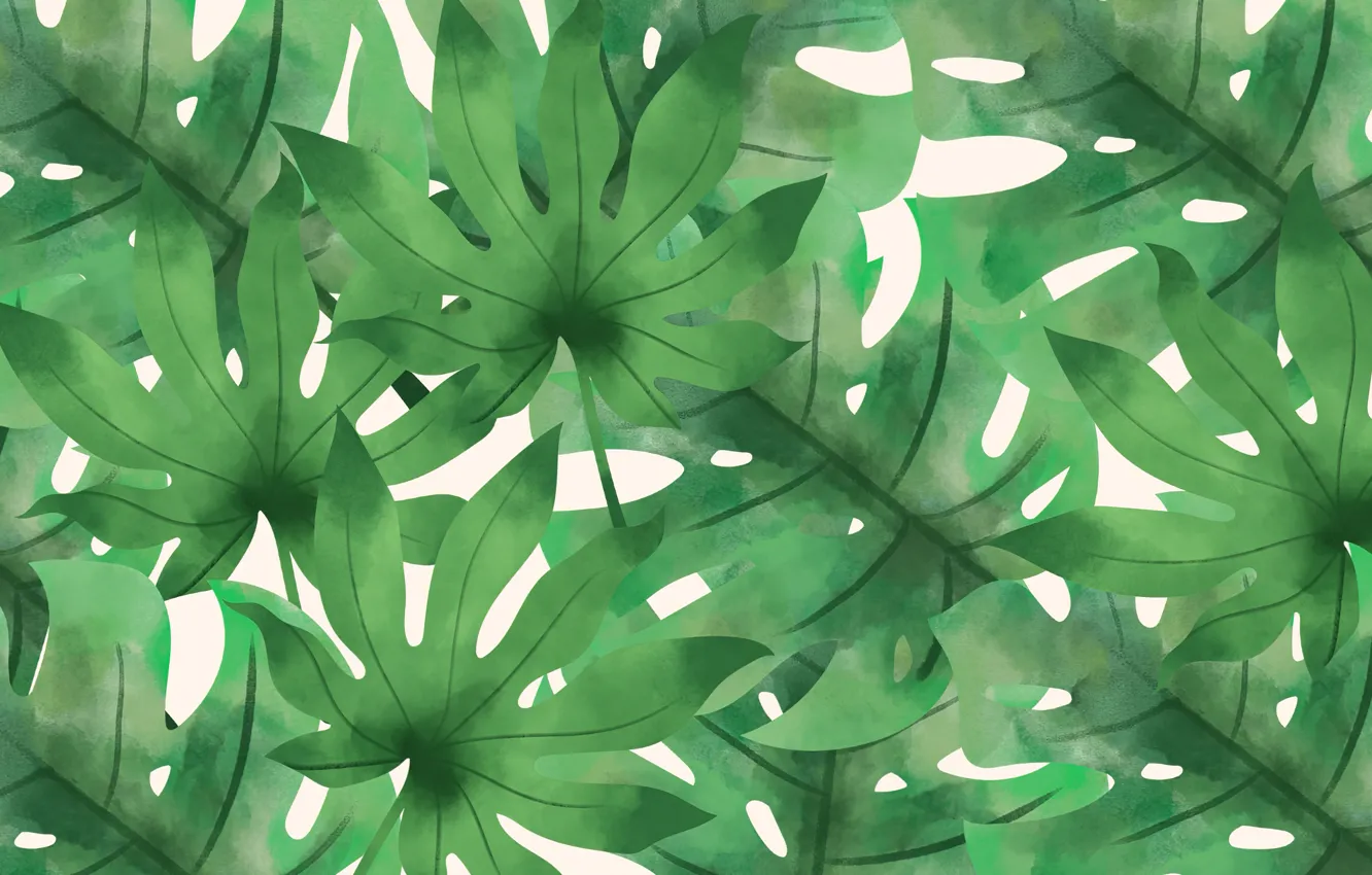 Photo wallpaper leaves, green, background, pattern, plant, texture, spot, ornament