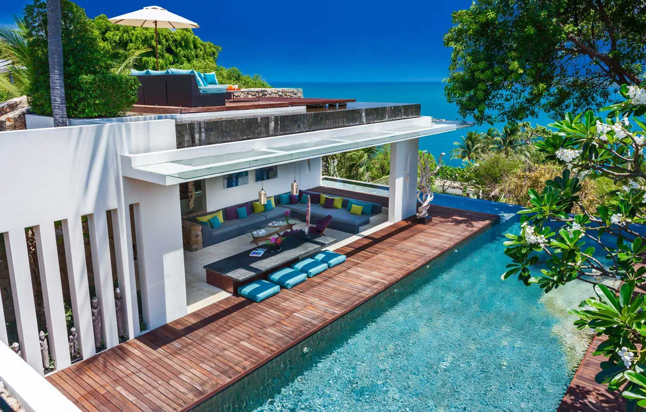 Photo wallpaper Outside-Inside House, Koh Samui, architecture, Thailand, Villa Hin, Villa, pool, Chaweng