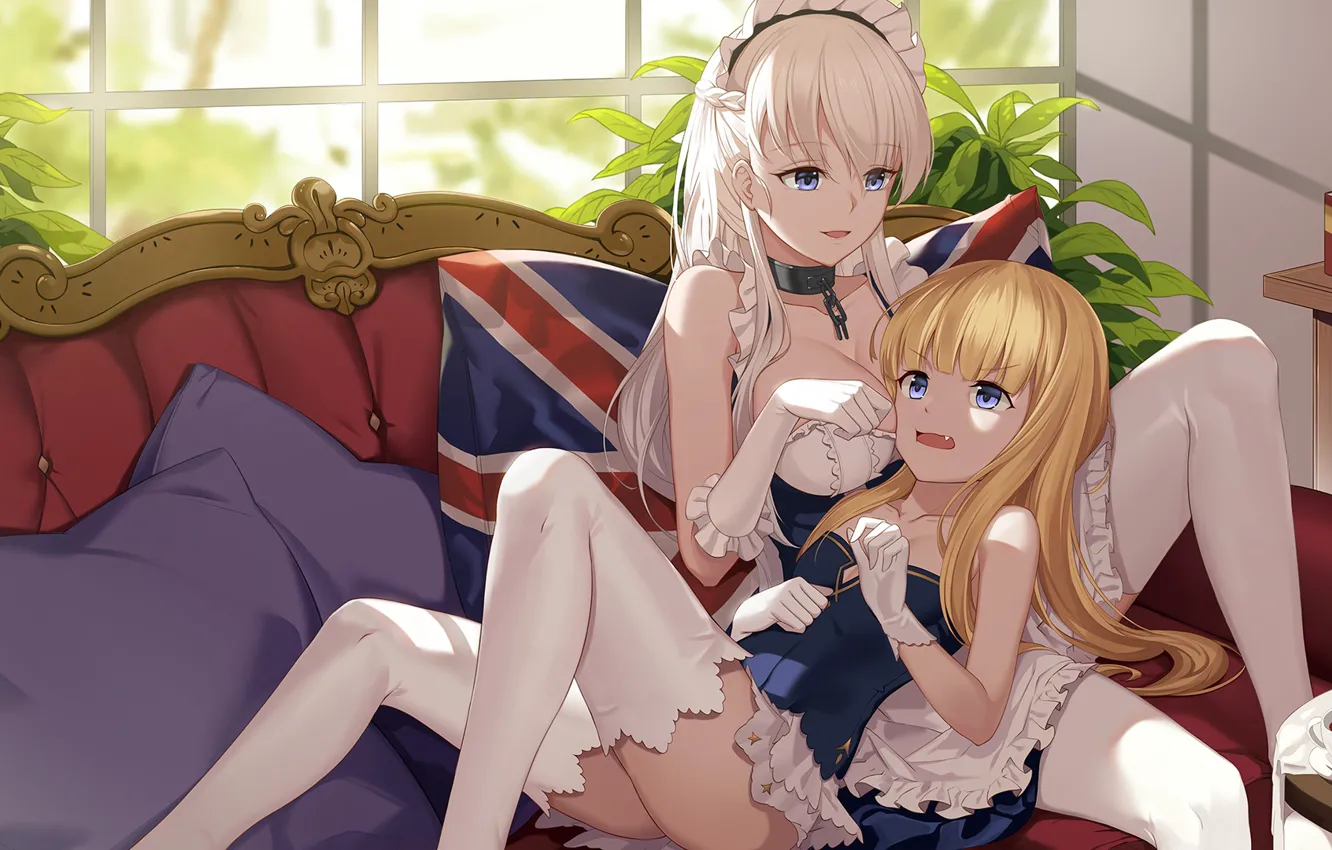 Photo wallpaper girl, sofa, anime, Azur Lane