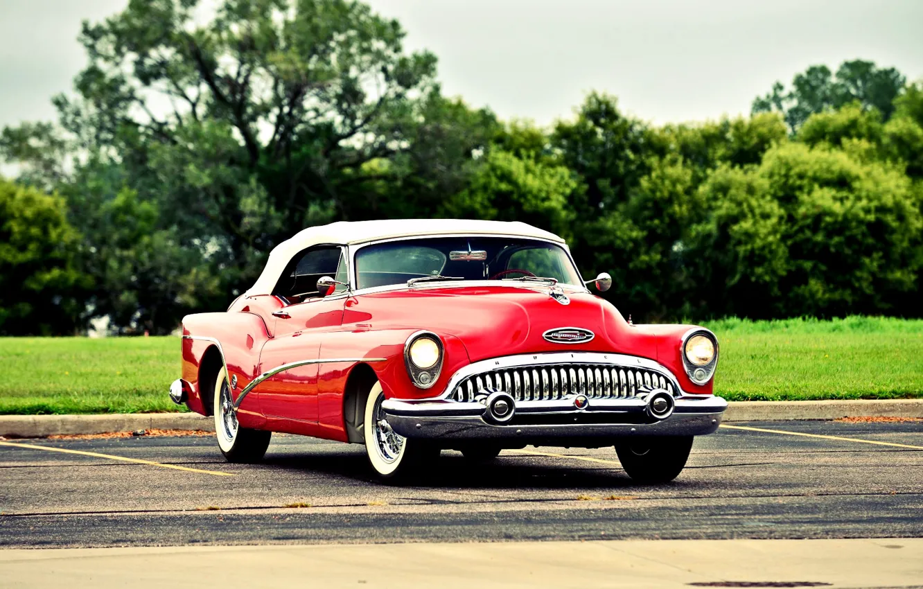 Photo wallpaper Red, Classic, Old, Vintage, Buick, Skylark
