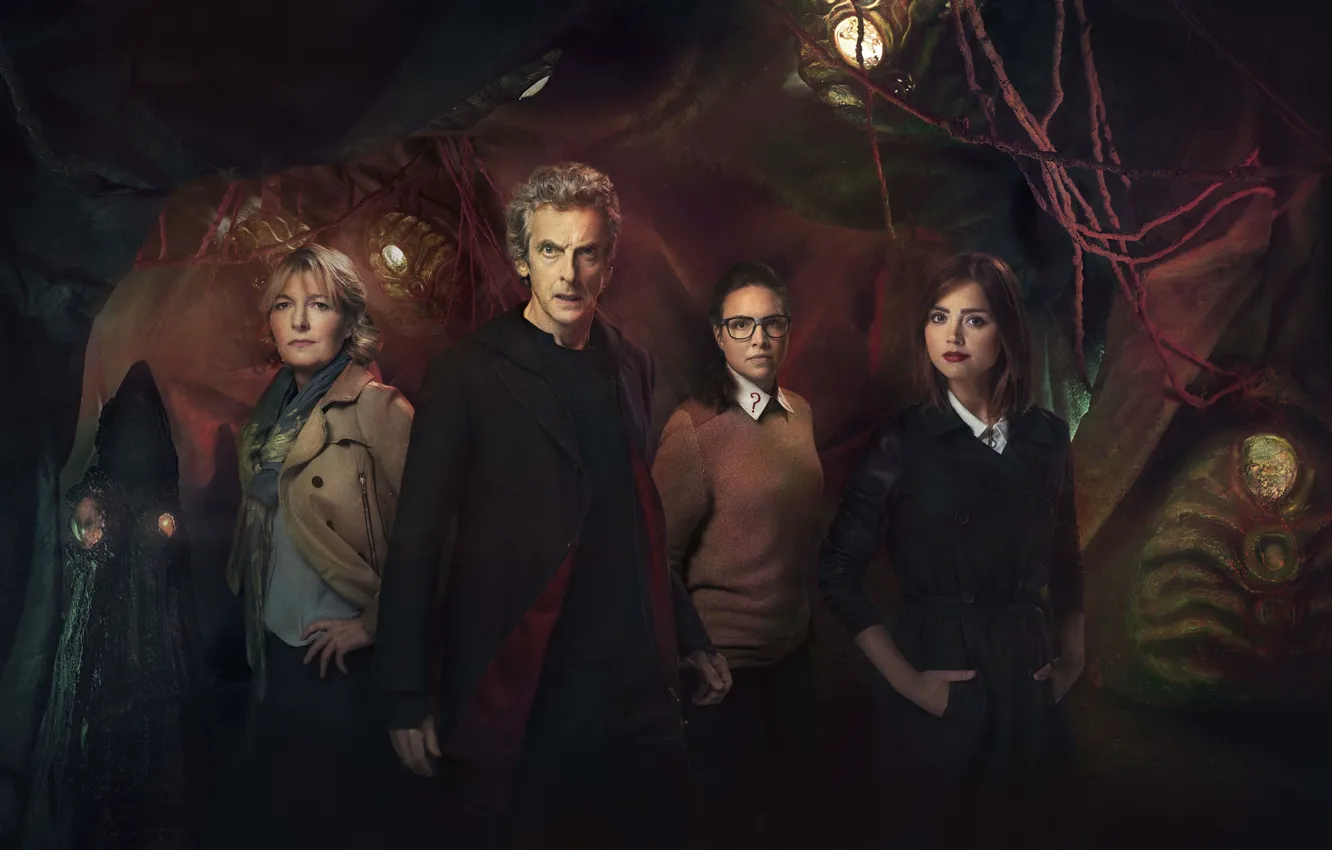 Photo wallpaper look, girls, woman, interior, actor, male, cave, Doctor Who