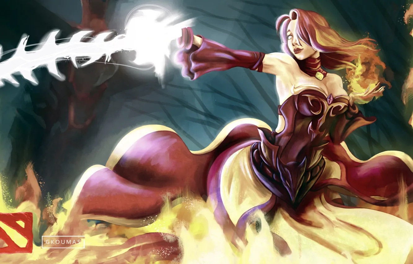 Photo wallpaper Girl, Game, Magic, Art, Game, Defense of the Ancients, Dota 2, DotA 2