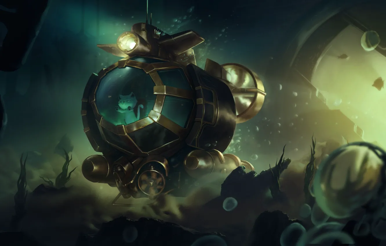 Photo wallpaper cat, bathyscaphe, Legends of Runeterra