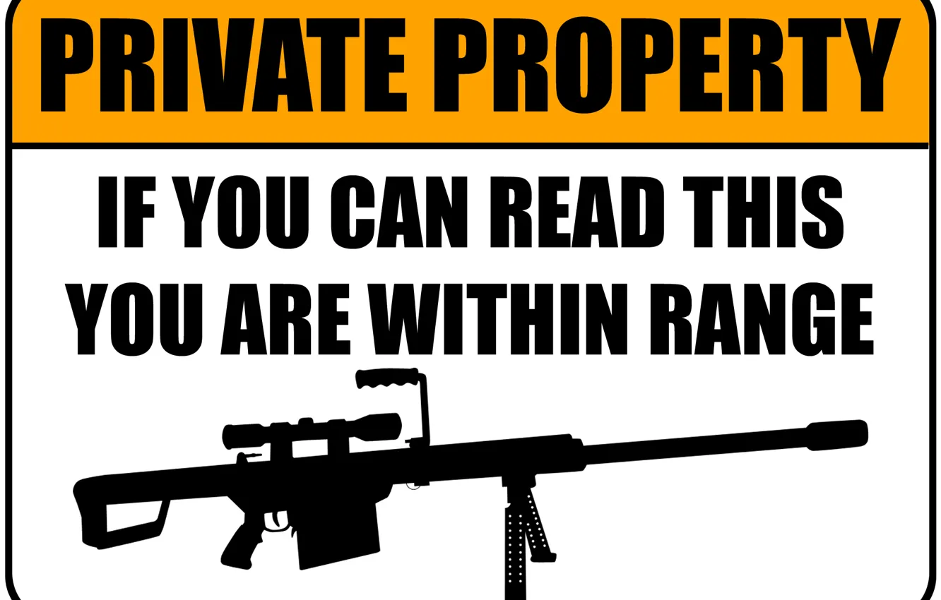 Photo wallpaper sign, sniper, funny, rifle