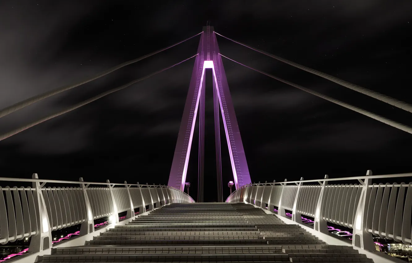 Photo wallpaper Taiwan, Taipei, purple bridge
