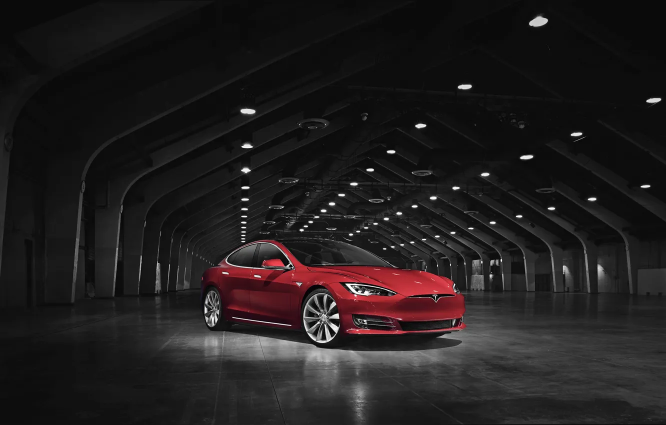 Photo wallpaper Tesla, Model S, Tesla, electric car