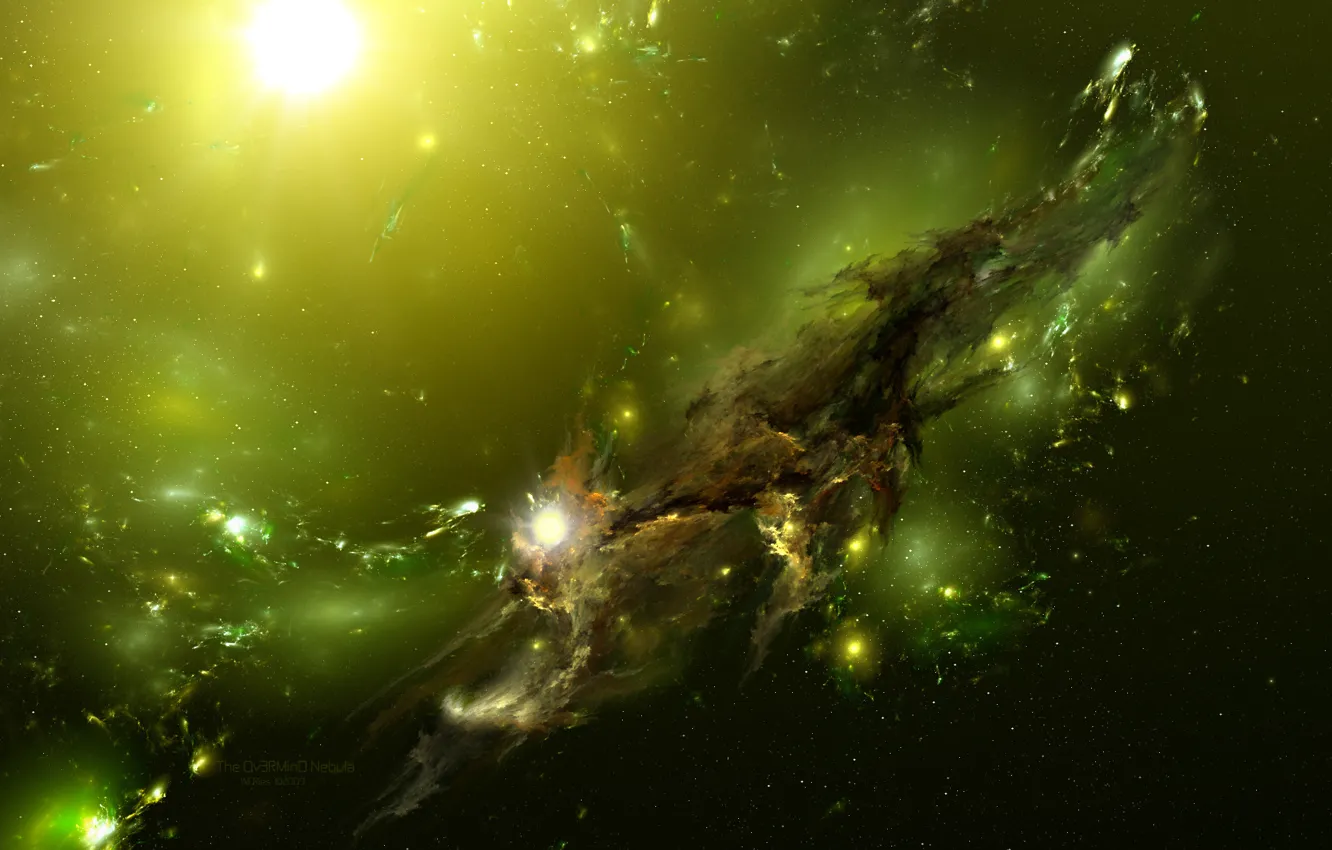 Photo wallpaper The universe, green, The Ov3RMinD Nebula