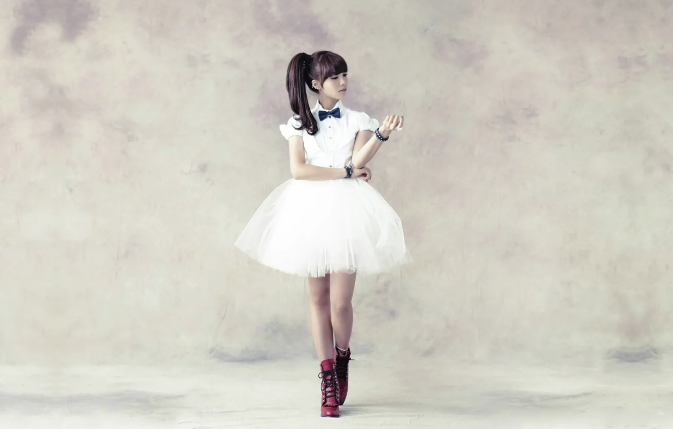 Photo wallpaper Asian, grey background, white dress, South Korea, Kpop, A PINK