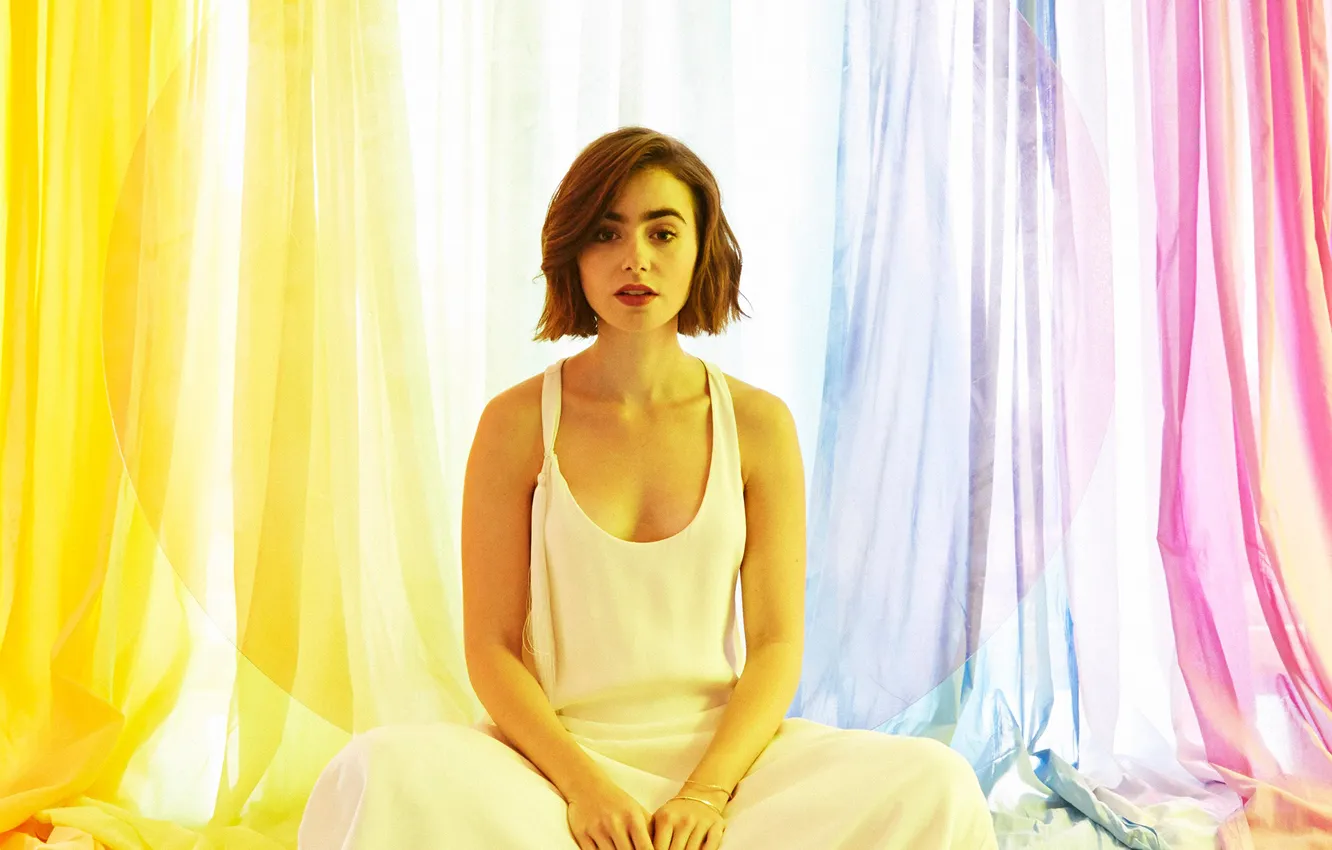 Photo wallpaper actress, photoshoot, Lily Collins, Lily Collins, yahoo