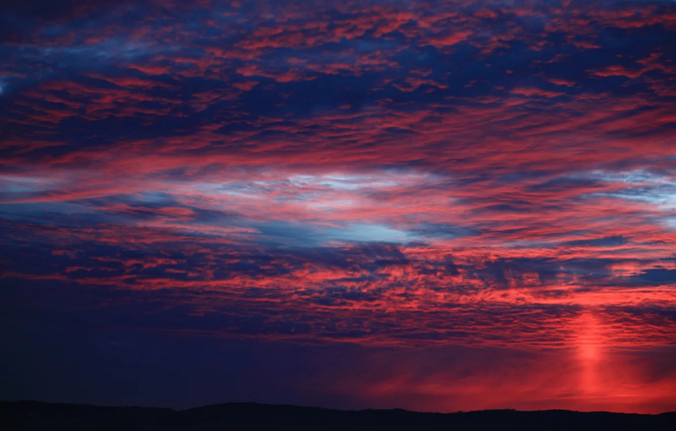 Photo wallpaper the sky, clouds, the evening, glow
