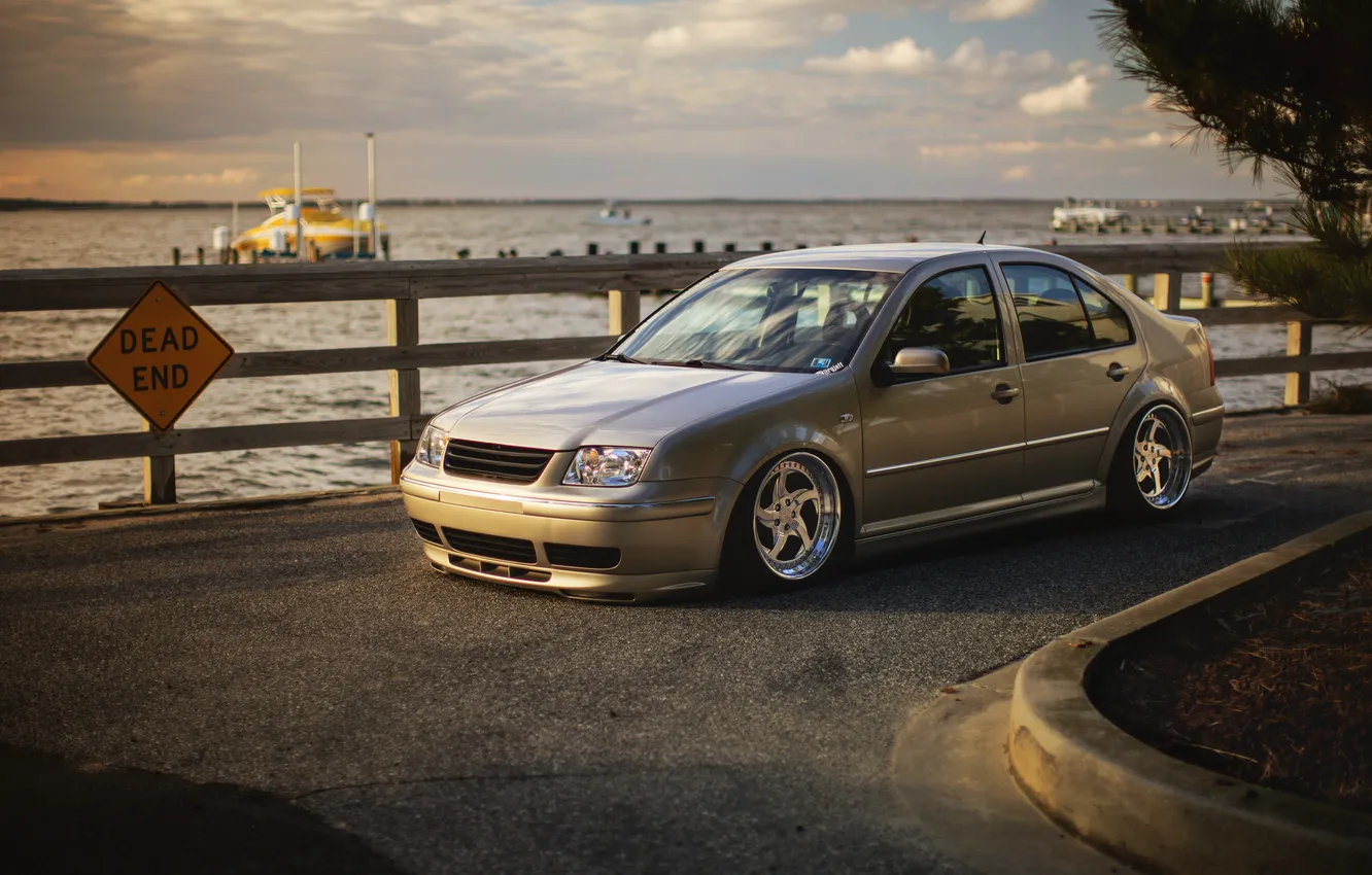 Photo wallpaper grey, tuning, volkswagen, Volkswagen, stance, jetta, MK4, Jetta