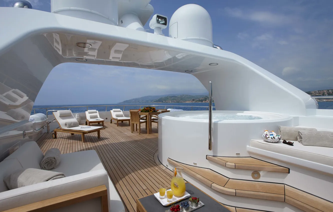 Photo wallpaper luxury, motor, area, super yacht, spapool, sundeck