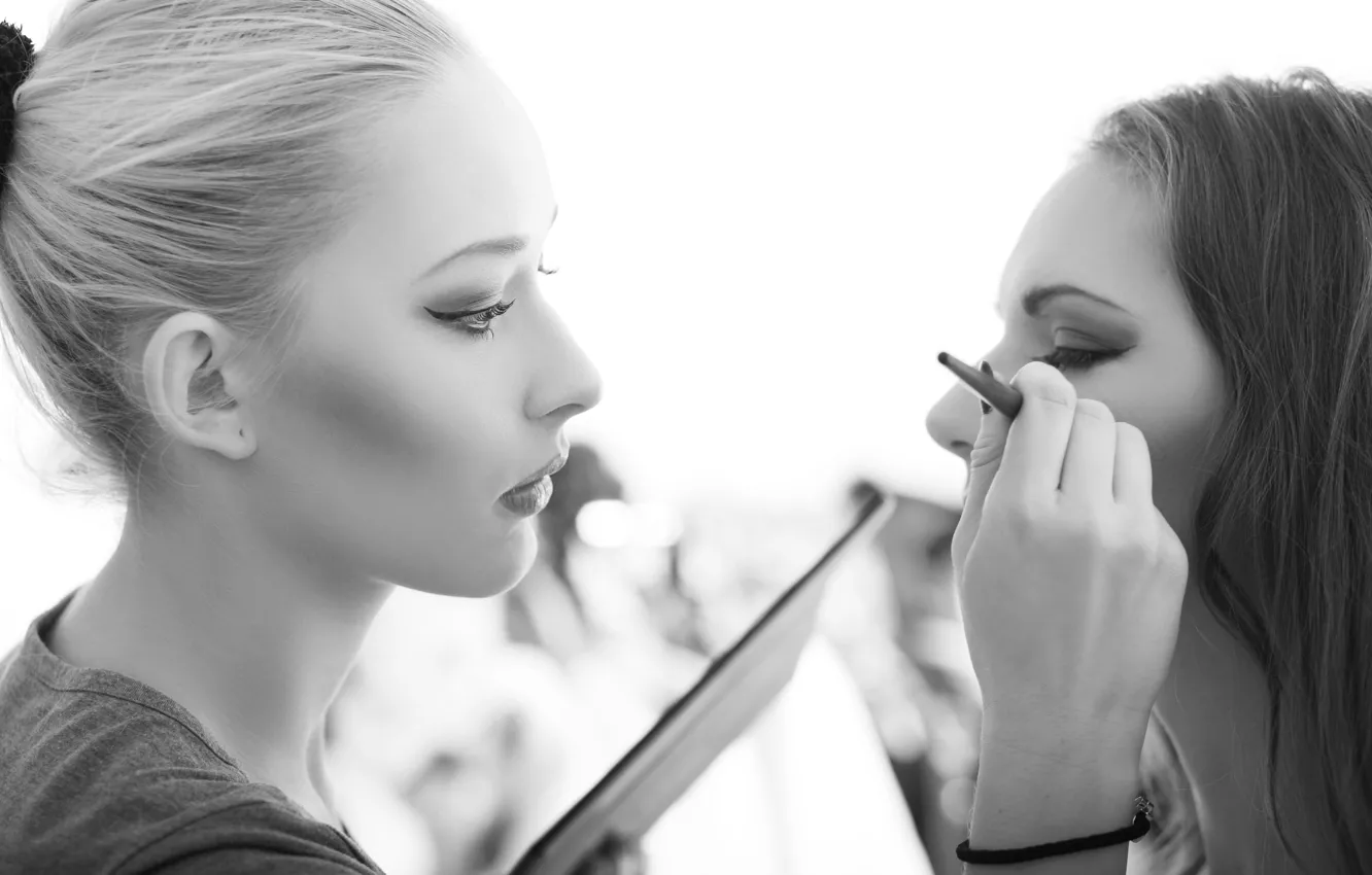 Photo wallpaper makeup, white and black, makeup artist, technical
