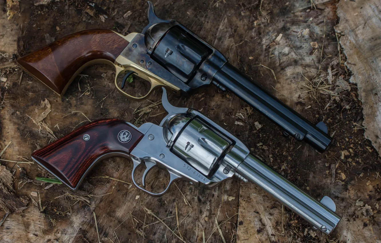 Photo wallpaper weapons, two, the handle, revolvers