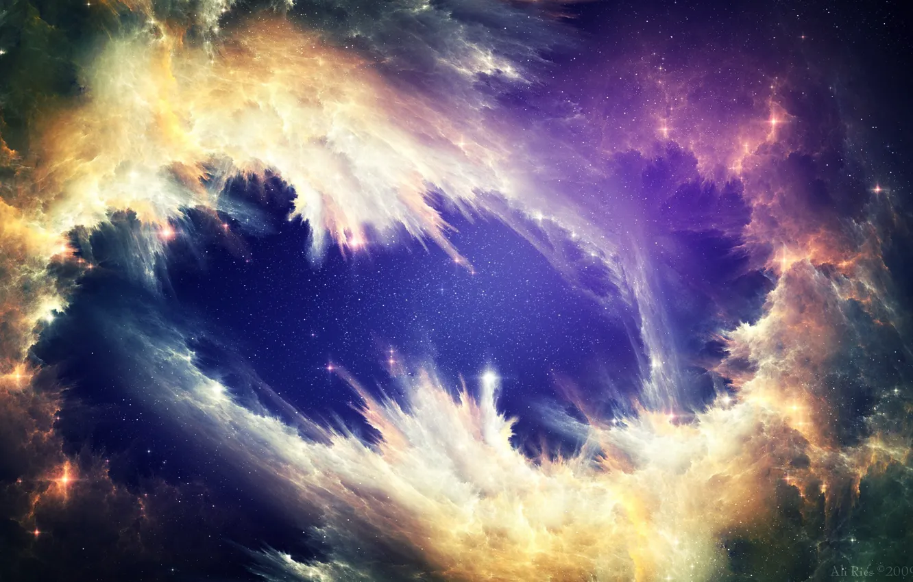 Photo wallpaper space, beauty, dance, Nebula