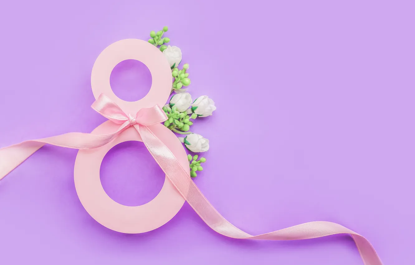 Photo wallpaper flowers, roses, figures, tape, March 8, pink, flowers, background