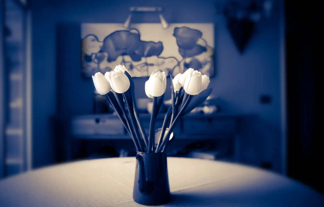 Photo wallpaper flowers, background, vase