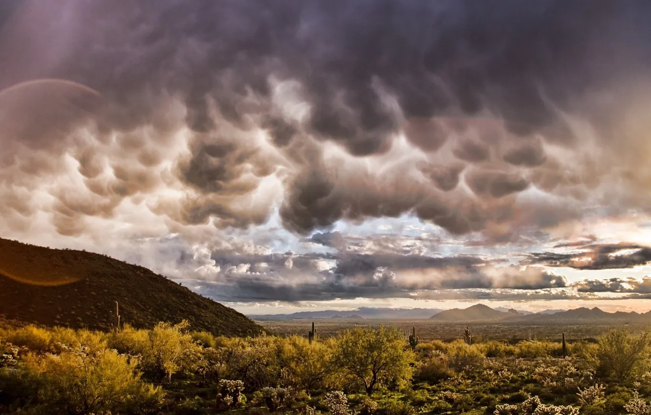 Photo wallpaper clouds, landscape, mountains, nature, photo