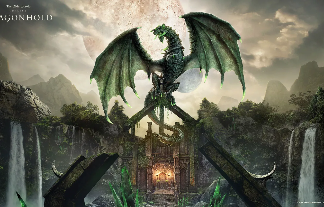 Photo wallpaper dragon, dragon, The Elder Scrolls Online, tes online, THE ELDER SCROLLS ONLINE: DRAGONHOLD, Kaalgrontiid