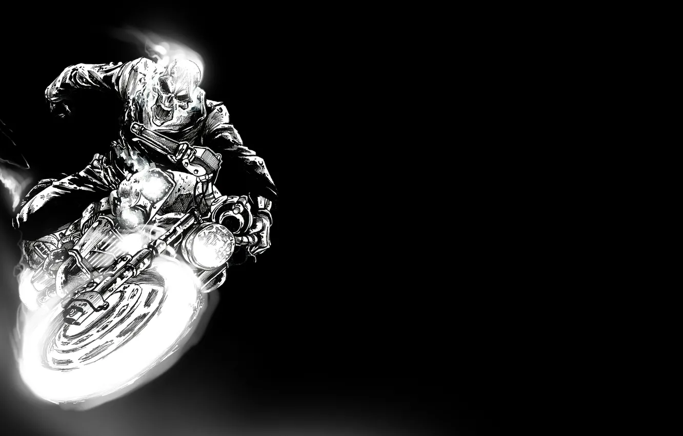 Photo wallpaper figure, art, motorcycle, racer, the bare bones, ghost rider, Ghost rider 2, spirit of vengeance