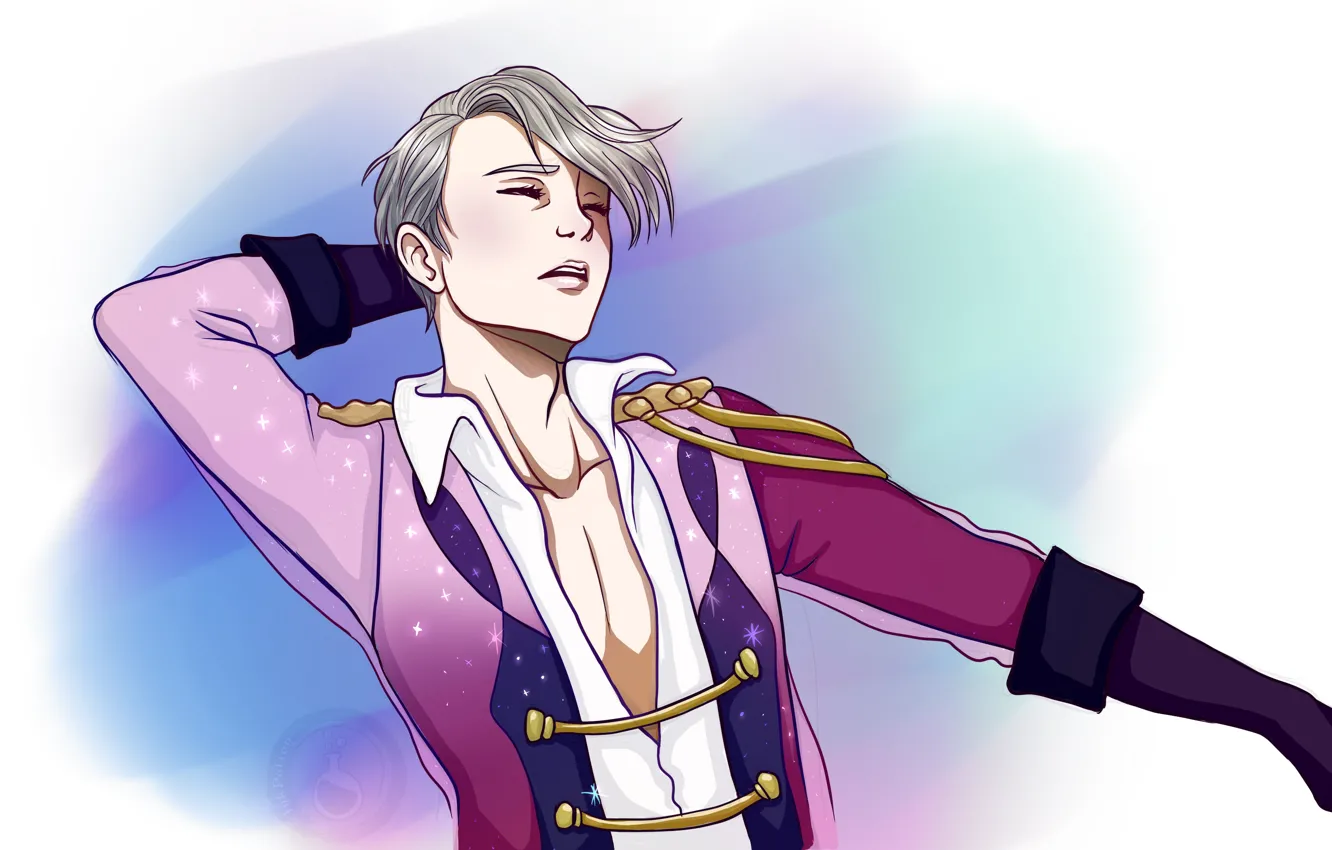 Photo wallpaper anime, art, Yuri on the ice, Viktor Nikiforov, Yuri On Ice