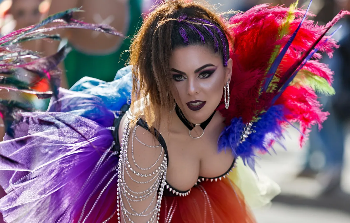 Photo wallpaper look, girl, style, portrait, makeup, costume, outfit, image