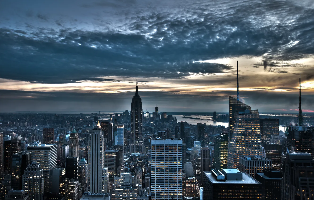 Photo wallpaper the city, new york, empire state building