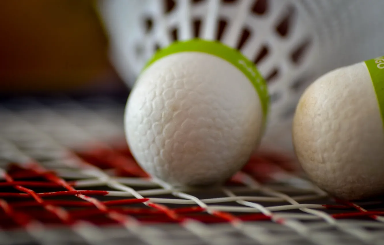 Photo wallpaper macro, badminton, flounce