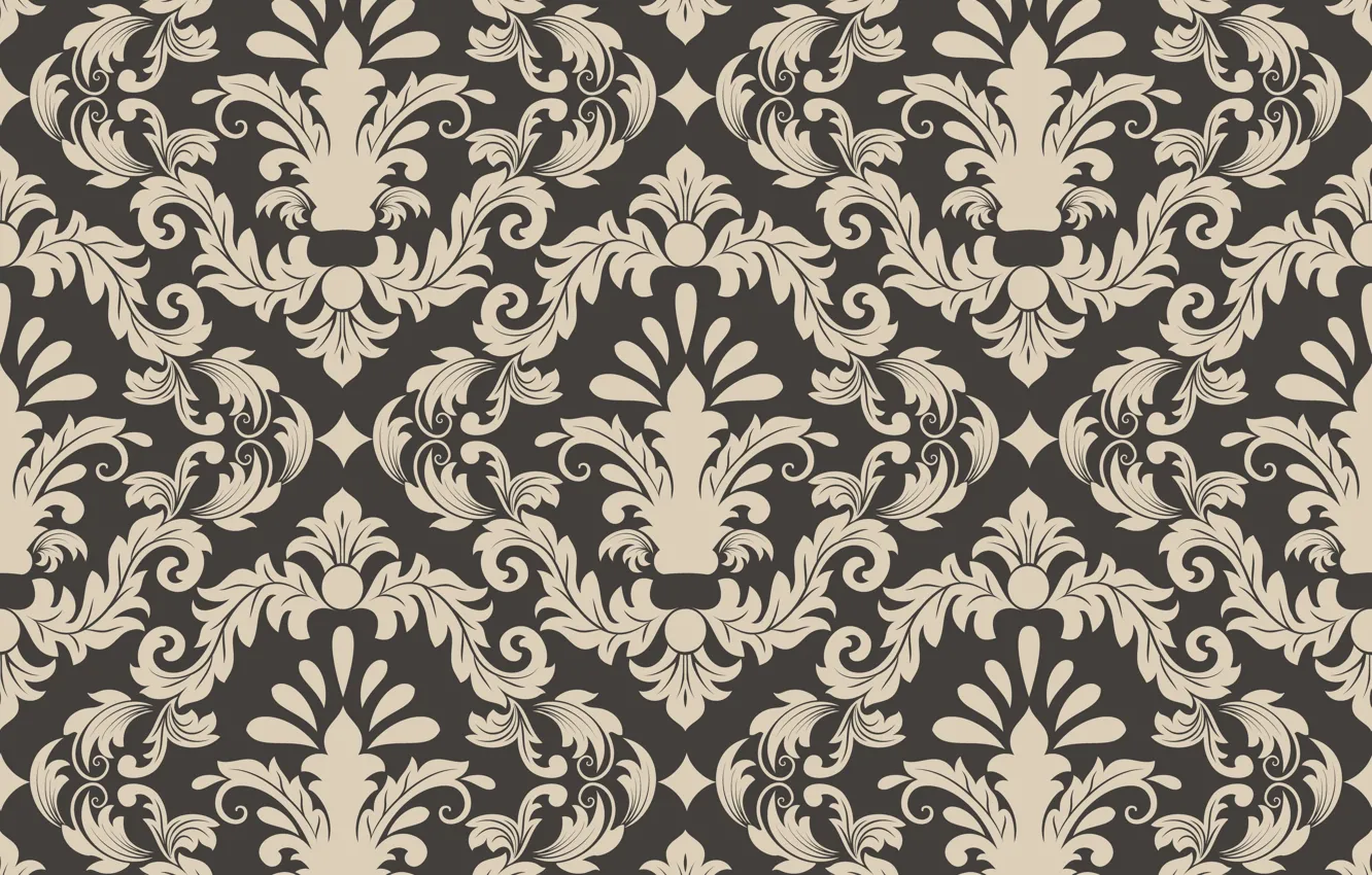 Photo wallpaper vector, texture, ornament, background, pattern, seamless, damask, сlassica