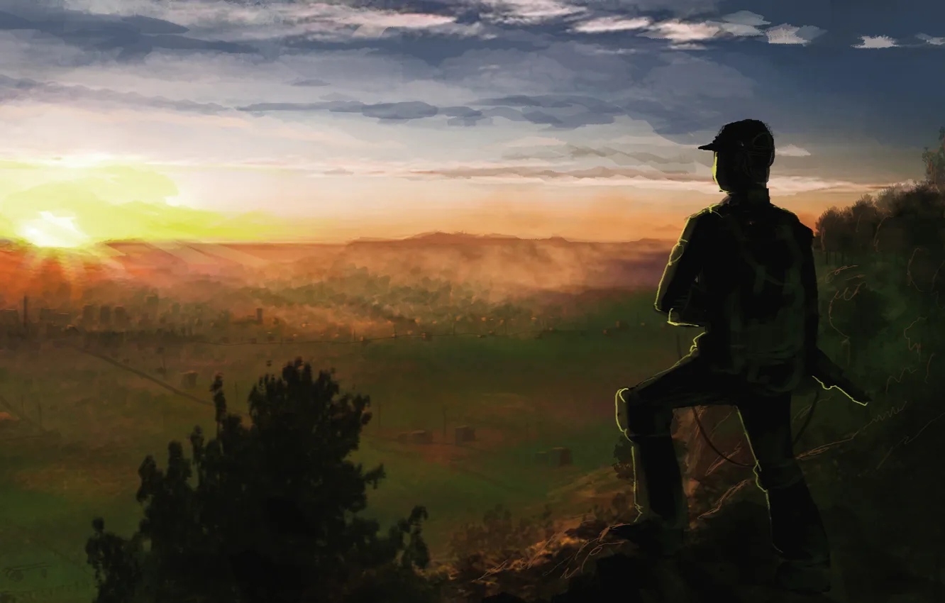 Photo wallpaper the city, mood, people, Postwar